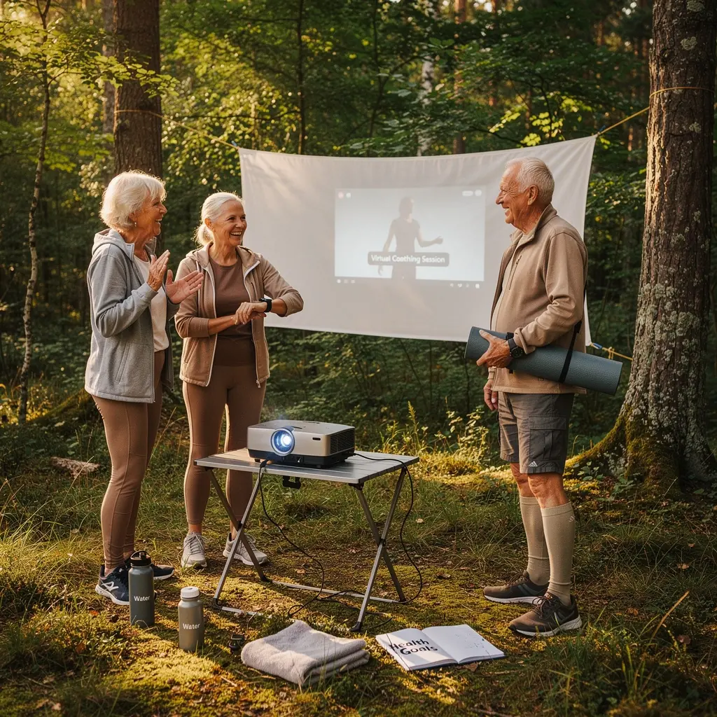 Seniors, kurš izmanto vingrošanas aprīkojumu, lai uzlabotu veselību.